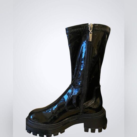 Schutz | Schutz Kendy black patent leather mid-calf boots Lug sole NWOB size 6 - Picture 7 of 12